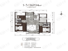 枫林逸景香荔园3室2厅2卫户型图