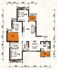 合能四季康城2011年1月在售2期5栋 D5型 约121平米 3室2厅2卫户型图