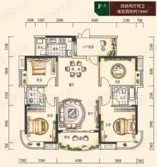 湘域熙岸F3户型四房两厅两卫户型图