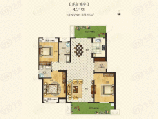 新旭·京华府3室2厅2卫户型图