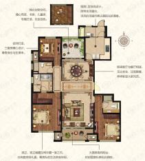 九龙仓擎天半岛185㎡A户型（3+1）房两厅三卫户型图