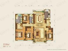 鸿玮澜山三期尊岳216平米户型户型图