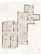 太原邸房型: 三房;  面积段: 179 －205 平方米;
户型图