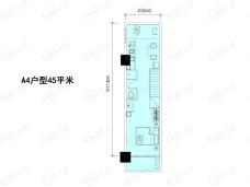 三木海立方A4户型45平米户型图