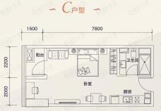 广州绿地中央广场D栋C户型户型图