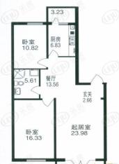 东一时区二居 79.79平方米户型图