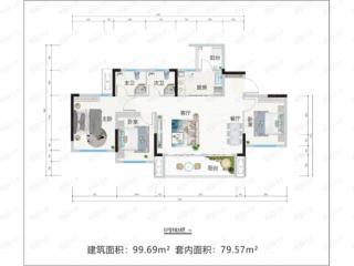 蓝光林肯公园E3户型户型图