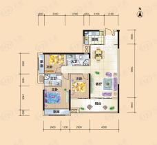万博汇3室2厅2卫户型图