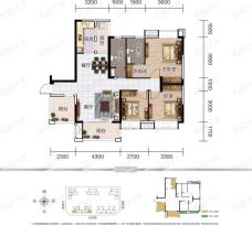 海慧春天国际社区1号楼A户型户型图