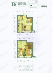 阳光100国际新城2室2厅2卫户型图