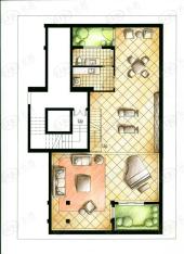 浦江华侨城4期叠院1-2复式户型B B1户型图