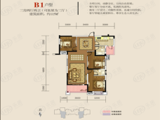 福集华府3室2厅2卫户型图