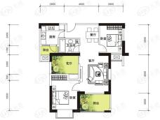 华润置地中央公园澜香雅筑 2室2厅1卫户型图
