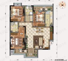 中御公馆D3户型 3室2厅2卫户型图