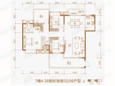 华润海湾中心·九里3室2厅2卫户型图