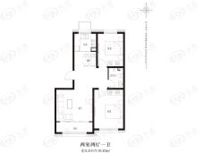 颐和雅园2室2厅1卫户型图