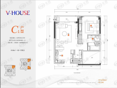 宝能公馆V-HOUSEC1户型户型图