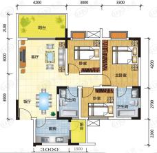 丰和日丽3室2厅2卫户型图