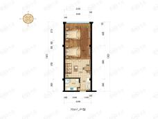 万华IN工坊75方C户型户型图