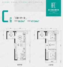 香江国际金融中心C户型户型图