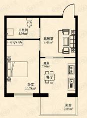 金都府邸5号楼1室1厅1卫户型户型图