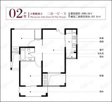 景瑞荣御蓝湾2室1厅1卫户型图