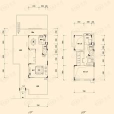 星河时代联排别墅A3、A6、A9、A12、A15一二层平面3室2厅5卫户型图