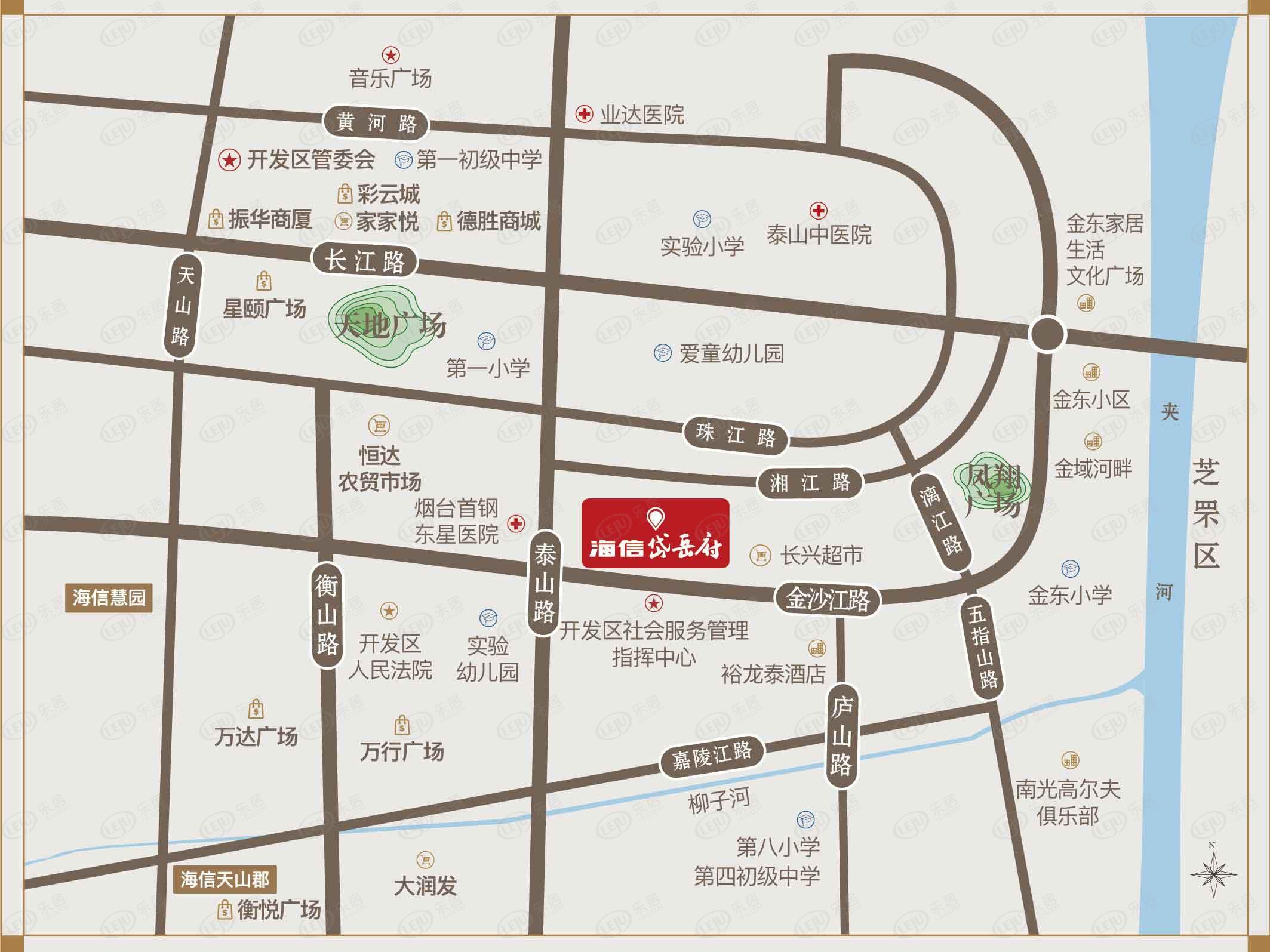 福山海信岱岳府，坐落于开发区东部繁华区域隶属于长江路中心板块，价格为15000/平米左右。