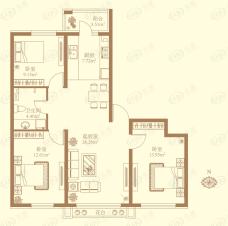 龙跃金水湾参考使用面积约74.07平米 C1户型户型图