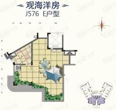 碧桂园滨海城观海洋房 J576 E户型 两室两厅一卫89.45平方米户型图