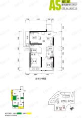 盛天领域3室2厅1卫户型图