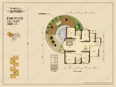 湘江世纪城01户型奇数层五室二厅二厅户型图