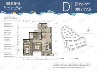 联发君悦天成香颂·蔚澜半岛D户型平面图户型图