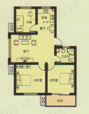 霞飞东区3室2厅1卫户型图