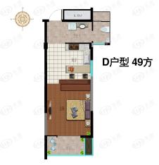 新农都永泰名苑1室1厅1卫户型图