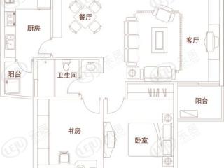 龙源湖国际广场两室两厅一卫户型图