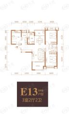 伟业公馆3室2厅2卫户型图