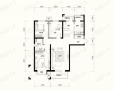 河畔新城名门3室2厅1卫户型图