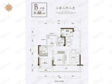 国能悦玺台B户型户型图