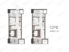 凤栖兰悦2室2厅2卫户型图