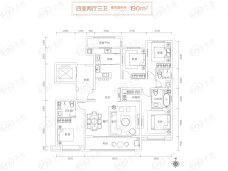 远洋晟庭190平米户型图