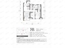 金地中法仟佰汇3室2厅2卫户型图