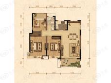高铁都市花园3室2厅2卫户型图