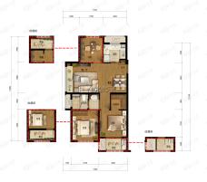 万科城蓝色东方3室2厅1卫户型图