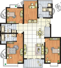 绿洲尧舜公寓房型: 四房;  面积段: 167.08 －167.08 平方米;户型图