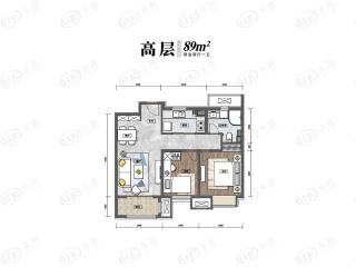 三溪塘高层89平米户型图