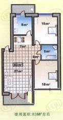 日升家园二房一厅一卫－83平方米(使用面积)-120套户型图