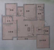 圣美阳光家园3室2厅2卫户型图