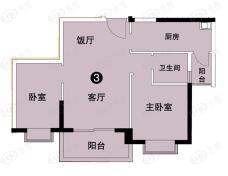 合和新城3期洋房标准层03户型 2房2厅1卫户型图