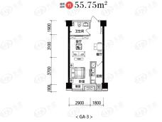 中海寰宇天下55.75平户型户型图